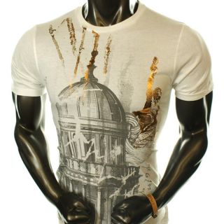 NEW MENS MMA UFC WHITE MONUMENT NEW YORK STATUE OF LIBERTY GOLD FOIL T 