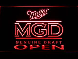 056 r miller mgd beer open bar neon light sign