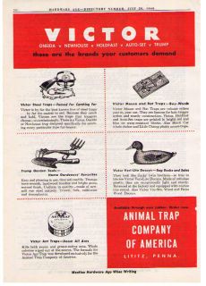 1949 victor animal trap company of america advertisement time left