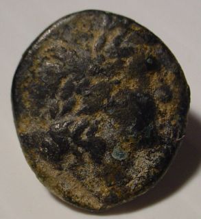 ANCIENT GREEK BRONZE COIN GOD APOLLO Macedonia, 360   348 B.C.