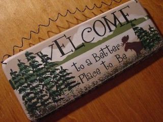   TO BE Moose Rustic Lodge Primitive Log Cabin Home Decor Wood Sign