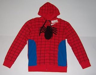 MARVEL SPIDER MAN COSTUME HOODIE JACKET MENS SIZE X LARGE NWT GREAT 