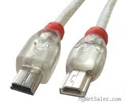 1m USB OTG Cable Transparent, Type Mini A to Mini B 10.31633