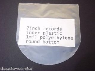 7inch Record   INNER SLEEVES   ROUND BOTTOM   PLASTIC   7 45 vinyl 