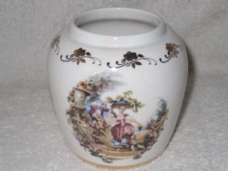 Lord Nelson Pottery England Romantic Fragonard Art Scene Jar Vase 