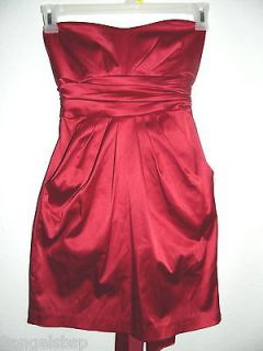mystic women s red strapless casual stretch dress size s