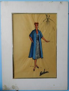   Elois Jenssen   Original 1950s Lucille Ball Costume Concept Sketch