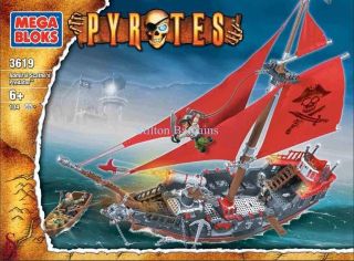 Mega Bloks Pyrates 3619 Admiral Scathes Predator Pirate Ship   BNIB
