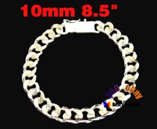 10mm 8.5 Mens Gold Plated Bracelet ,Silver Plated Wholesale price 
