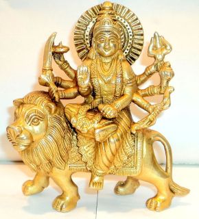 Goddess Durga / Goddess Amba Statue / Mata Sherawali   Made in Brass