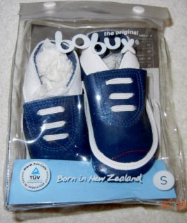   Bobux Small Navy Blue & White Crib Shoes 3 9 M Marine New Zealand