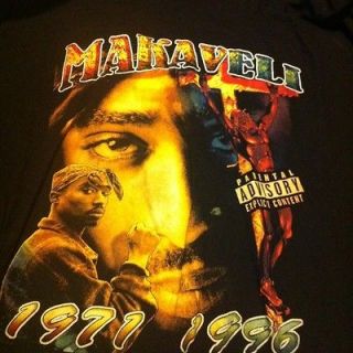 tupac makaveli black mens shirt size 5xl 
