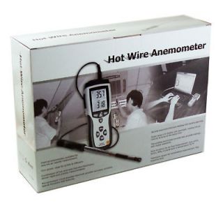   Wire Thermo Anemometer Air Flow Velocity Meter Temperature Tester USB