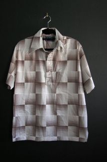   Palmer, Robert Bruce MENS vintage polo shirt Size L. Brown and creme