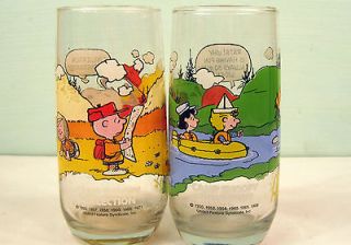   & 1971~ Two Different Camp Snoopy~Peanuts~McDonalds~Promo Glasses