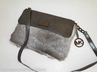 New w/ Tag Michael Kors Rabbit Fur Flurry Small Crossbody Bag Handbag 