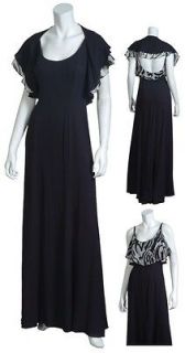 ESCADA Black Silk Georgette Zebra Print Versatile Chiffon Gown Dress 