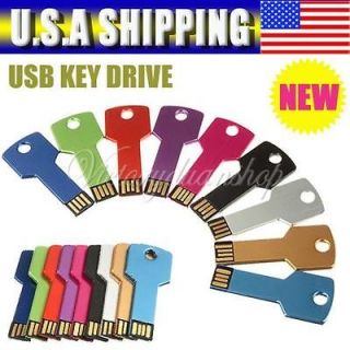 Color USB 2.0 Metal Key Flash Memory Drive Thumb Design 1GB 2GB 4GB 