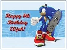 Sonic #5 Edible CAKE Icing Image topper frosting birthday party 