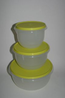   Classic Style Mixing Nesting Storage Bowls set Yellow Green Seals