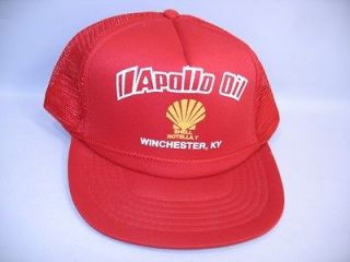 vtg Apollo Oil Shell Rotella T Winchester KY Snapback Mesh Hat Trucker 