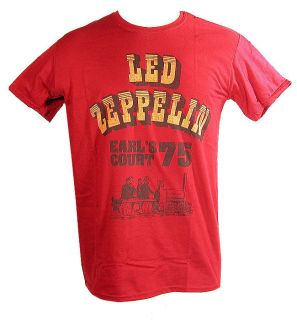 LED ZEPPELIN EARLS COURT 1975 OFFICIAL LICENSED RED T TEE SHIRT NEW IN 