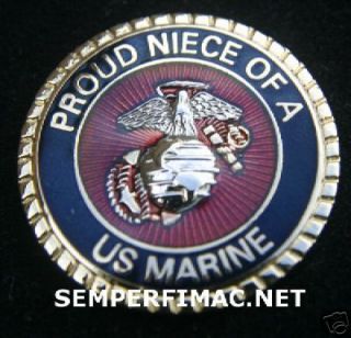 PROUD NIECE OF A US MARINE HAT LAPEL PIN MARINES WM AUNT UNCLE BOOT 