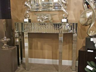 Hollywood Regency Venetian MIRRORED Console TABLE Art Deco Mirror CHIC