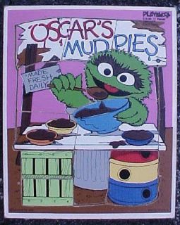 vintage playskool wooden puzzle muppet oscars mudpies 