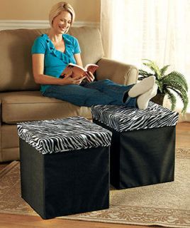 zebra print storage ottoman collapse when not in use time left $ 19 99 