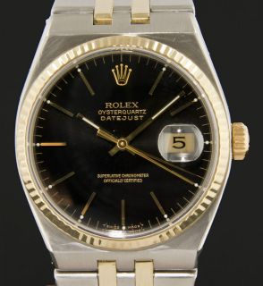 Rolex Datejust Oysterquartz 17013 Stainless Steel and 14k Gold Mens 