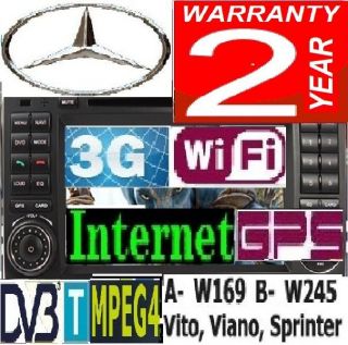 INTERNET WIFI 3G MERCEDES BENZ A+B W169+W245 RADIO 2DIN HD GPS+7+DVD 