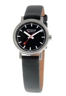 mondaine evo ladies 26mm black dial swiss railway watch from