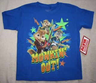 ALVIN and The CHIPMUNKS *Munkin Out!* Blue Tee T Shirt sz 7/8