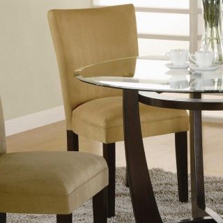 parson dining chair in gold ochre fabric set of 2