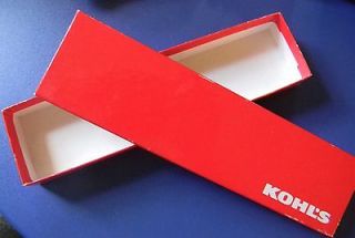 Box Vintage Kohls Store long red Jewelry Box 8.25 x 2.25 necklace 