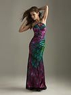 night moves 6200 peacock print gala gown dress 6
