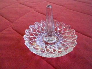 clear pressed glass ring dish holder time left $ 12