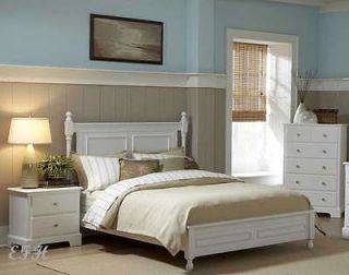 morelle cottage white wood queen king low profile bed more