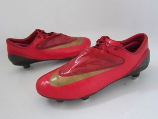 NIKE MERCURIAL VAPOR IV SL RED / GOLD SG UK7.5 FOOTBALL BOOTS 