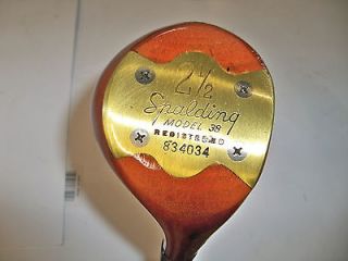 Spalding Model 38 2 1/2 wood vintage persimmon golf club RH