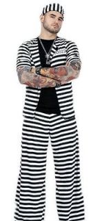 men striped prison jail inmate tattoo halloween costume one day