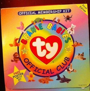 New Ty Beanie Babies Official Club Membership Kit With Poster 1st 