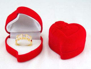 22 velvet red heart ring boxes jewelry supplies h013 from