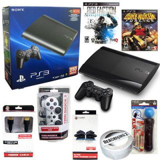   250GB SLIM SYSTEM GAME ACCESSORIES GAMING CONSOLE CECH 4001B BUNDLE