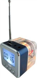 New Blue Mini Portable LCD Music  Player Speaker For Iphone 5 4 4S 