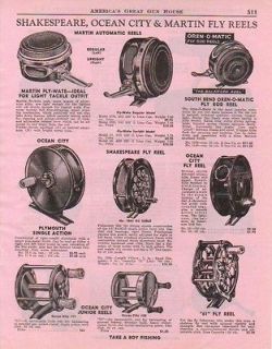 1954 shakespeare ocean city ad fly reels fishing time left