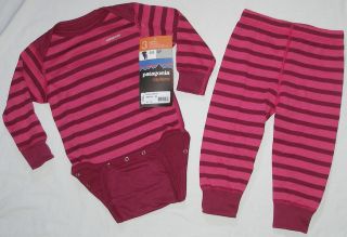 NWT baby PATAGONIA midweight CAPILENE 3 set top bottoms BOUGAINVILLEA 