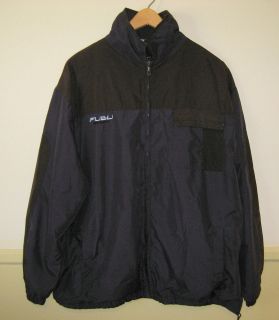 men s fubu sports blue black zip jacket size l