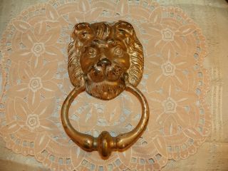   Brass Lion Architectural Door Knocker collectible home decor accessory